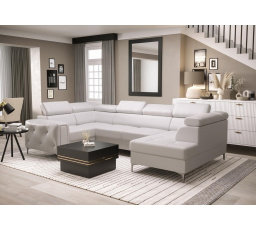 Rohová sedací souprava ORION MAX II s funkcí spaní 165x350x185 cm - bílá eko kůže, levá