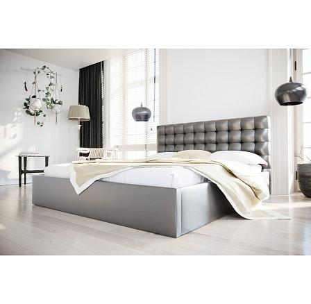 POSTEL LOFT PŘÍRODNÍ KŮŽE - 200x200, Dřevěná POSTEL LOFT PŘÍRODNÍ KŮŽE - 200x200, Dřevěná