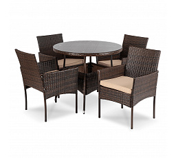 Sada Zahradního Nábytku AZUL Hnědá/Béžová