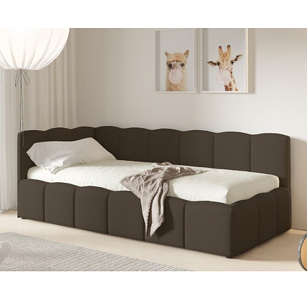 Postel TUNIS 200 x 120, nízký bok, Velutto 6, Levá Postel TUNIS 200 x 120, nízký bok, Velutto 6, Levá
