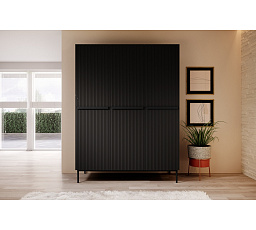 Skříň Nicole 150 cm - černý mat / černé nožky