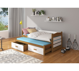 Dvojlůžko s matracemi TIARRO 200x90 Oak+White