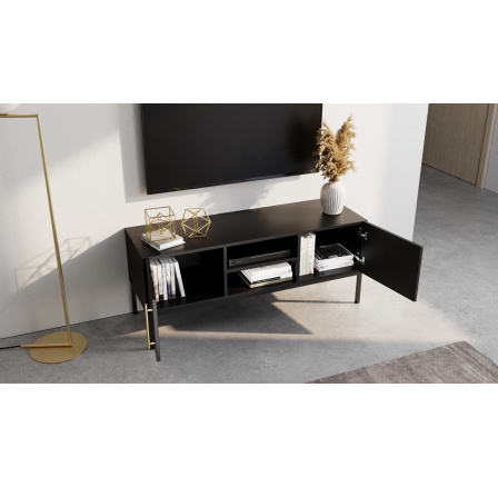 Lanzzi 120 TV skříňka Černý Mat/Černý Mat Černý Mat 120x50