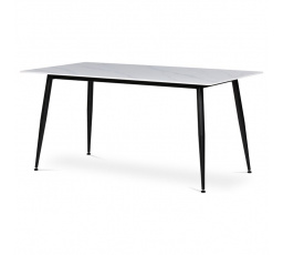 Jídelní stůl 160x90cm, slinutá keramika, mramor, HT-406M WT
