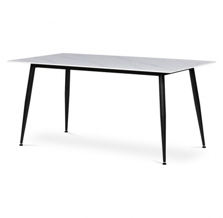 Jídelní stůl 160x90cm, slinutá keramika, mramor, HT-406M WT