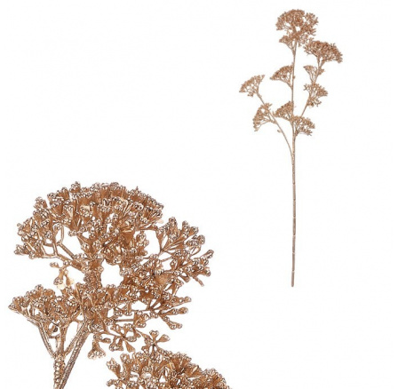 Umělá větev - drobné květy, barva champagne Umělá větev - drobné květy, barva champagne