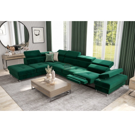 Rohová sedací souprava GALAXY , relax s funkcí spaní 225X350 cm - volitelný odstín - levá