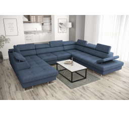 Rohová sedací souprava GALAXY MAX I s funkcí spaní 280x350x225 - modrá, pravá