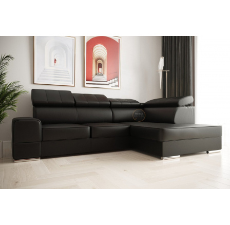 Rohová sedací souprava ROYAL I 260×185 přírodní kůže - černá kůže , pravá Rohová sedací souprava ROYAL I 260×185 přírodní kůže - černá kůže , pravá