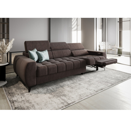 Sofa PORTO III , relax 263 cm - hnědá , pravá strana Sofa PORTO III , relax 263 cm - hnědá , pravá strana
