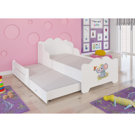Dvojlůžko s matracemi XIMENA II ELEPHANT 160x80 Bílá