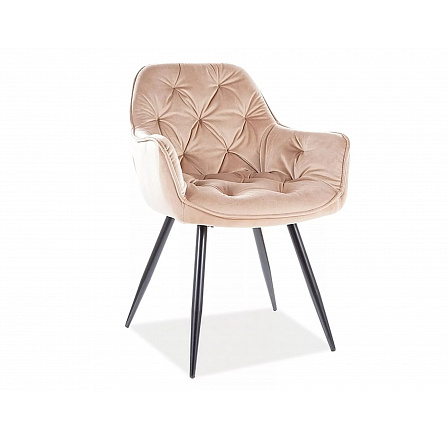 Jídelní židle CHERRY Velvet černá/béžový Velvet Bluvel 28