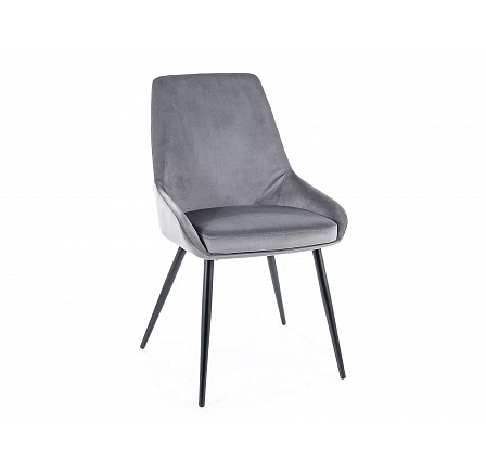 Jídelní židle COBE VELVET, šedý Bluvel 14/černý mat