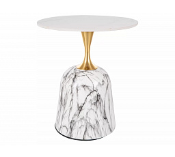 Konferenční stůl FAMA, Efekt mramoru/Bílý lesk/Zlatá