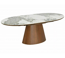 Jídelní stůl - MAROCCO Ceramic, Bílý Lesk Pandoro / Ořech