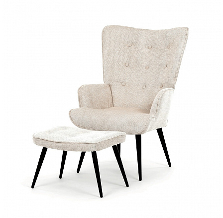 Relaxační křeslo, béžová, látka, AK-303 CRM2