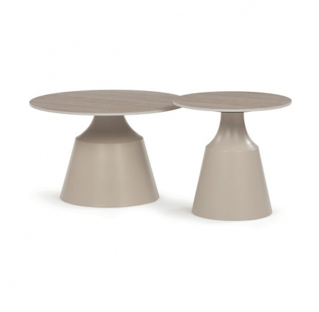 Konferenční stolek 70x70x44cm, keramika, travertin, CT-F4152 TRV