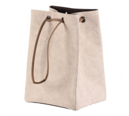 Koš prádelní - látkový, stahovací, krémová barva