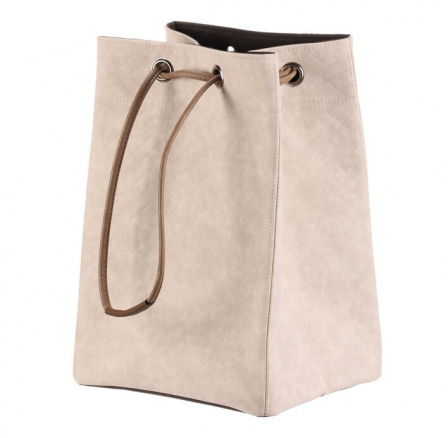 Koš prádelní - látkový, stahovací, krémová barva