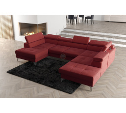 Rohová sedací souprava TOSCANIA MAX II 170x350x220 - červená , pravá