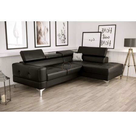Rohová sedací souprava TOSCANIA MINI s funkcí spaní 170x250 cm - černá eko kůže, pravá Rohová sedací souprava TOSCANIA MINI s funkcí spaní 170x250 cm - černá eko kůže, pravá