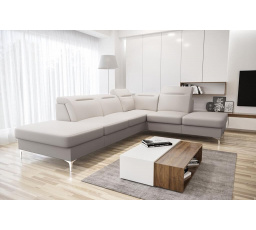 Rohová sedací souprava OSLO 295x220 přírodní kůže - pravá, Kůže ecru