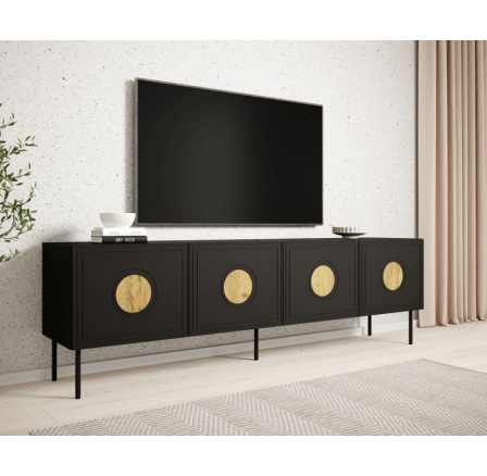 Tv komoda PALAZZO 200 RTV, černá/dub craft