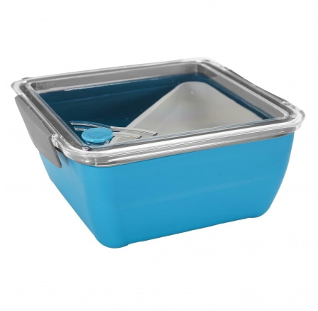 Lunch box rozdělený s vidličkou 2,6l tmavě modrý