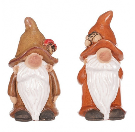 Skřítek - keramická figurka, podzimní, mix 2 druhů, cena za 1 ks