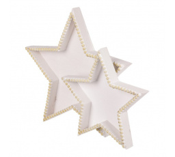 Tác dřevěný - tvar hvězdy, bílý, cena za sadu 2 ks