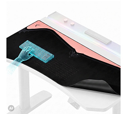 Herní ochranná podložka na stůl, velká Diablo X-Forge Black Akira Pink 120 x 52 cm