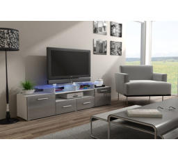 Tv komoda EVORA , lesklá šedá