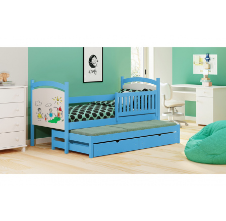 Postel dětská přízemní výsuvná Amely 90x200 s tabulí na malování Postel dětská přízemní výsuvná Amely 90x200 s tabulí na malování