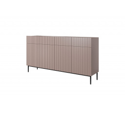 Komoda Nicole 200 cm s čtyřmi zásuvkami - antický růžový MDF / černé nohy