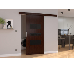 Posuvné dveře na stěnu CENTO 76 Wenge+Black Lacobel