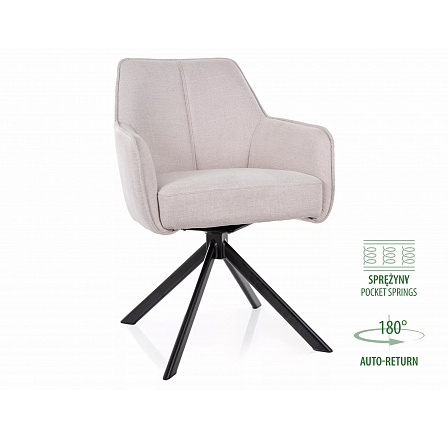 Jídelní židle NOTTI BREGO, Béžová 22/Černá