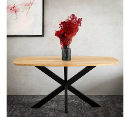 Stůl GLIMA masivní akáciové dřevo + kov 160x80x76 cm 878157