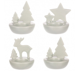 Svícen porcelánový - na čajovou svíčku, mix 3 druhů, cena za 1 ks