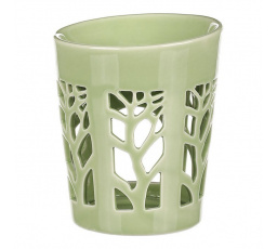 Aromalampa, motiv strom života, zelená barva, porcelán