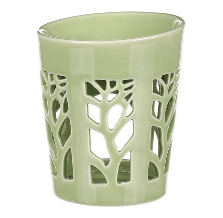 Aromalampa, motiv strom života, zelená barva, porcelán