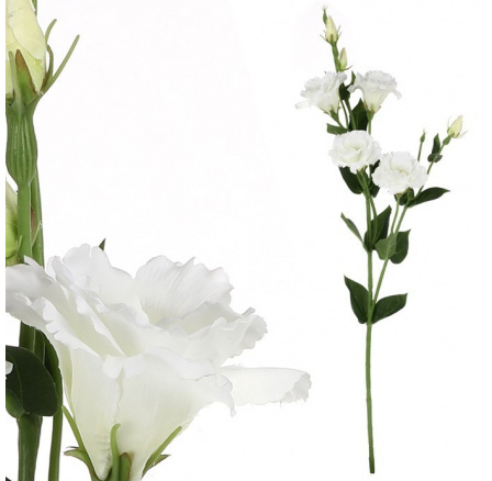 Eustoma - umělá řezaná květina, bílá