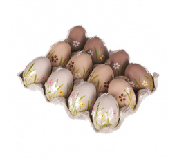 Vajíčka plastová - malovaná, mix 3 druhů, cena za balení (12 ks)