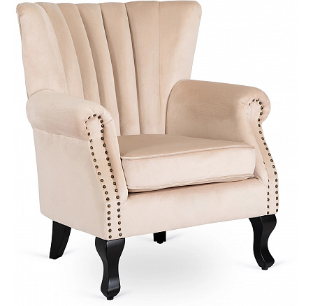 Křeslo MALLO Béžové Sametové