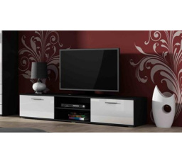 Tv komoda SOHO 180, černá / bílá lesklá