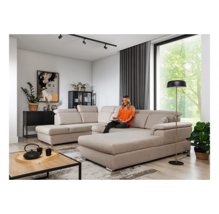 Rohová sedací souprava Milanos U Austin 2 Beige  Levá strana
