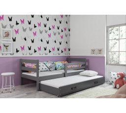 Dětská postel ERYK s přistýlkou 90x200 cm, bez matrace, Grafit/Grafit