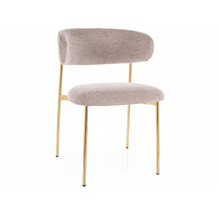 Jídelní židle ELTON RAVEN, Tmavě Béžová 30/Zlatá