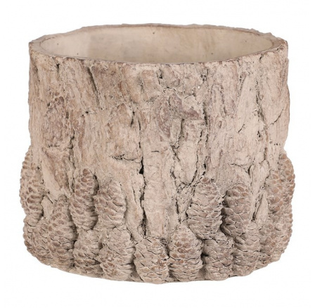 Obal betonový - vzor kůry se šiškami, vel. M, světle šedý Obal betonový - vzor kůry se šiškami, vel. M, světle šedý