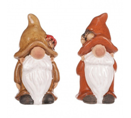 Skřítek - keramická figurka, podzimní, mix 2 druhů, cena za 1 ks