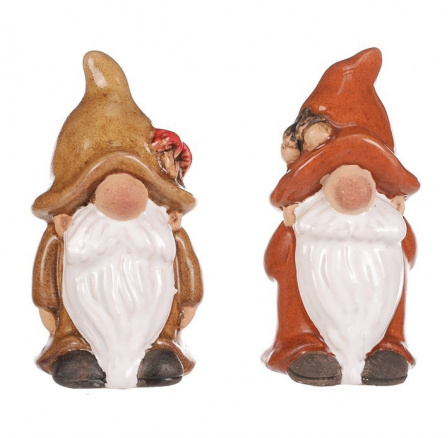 Skřítek - keramická figurka, podzimní, mix 2 druhů, cena za 1 ks